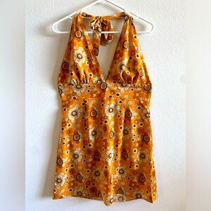 Cider sunflower mini summer dress, size xl